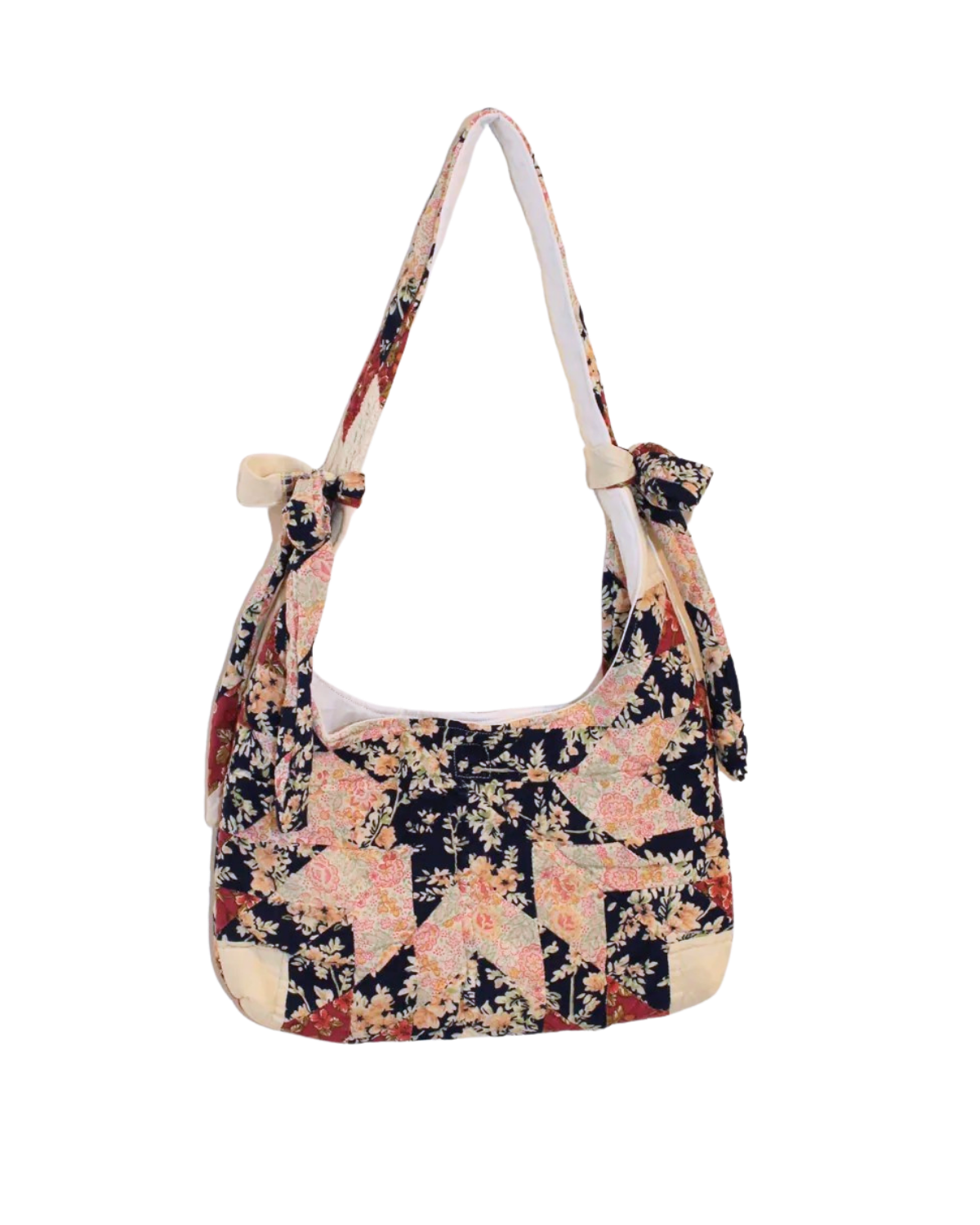 Tan Patchwork Bow Bag