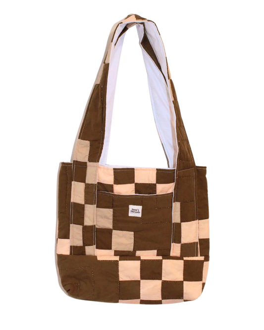 Brown and Pink Tote Bag