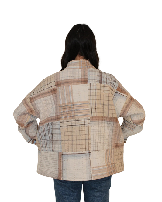 Large Quilted Zipper Jacket