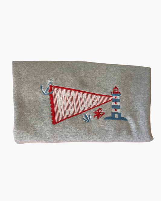 West Coast Pennant Embroidered Sweater