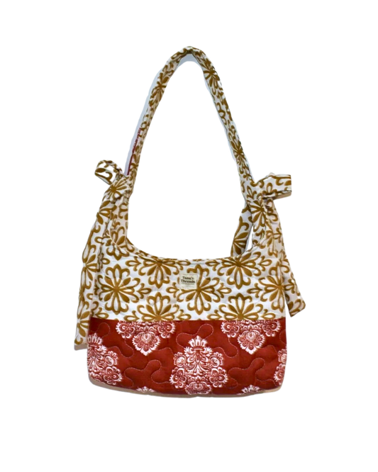 Mustard and Orange Bow Bag